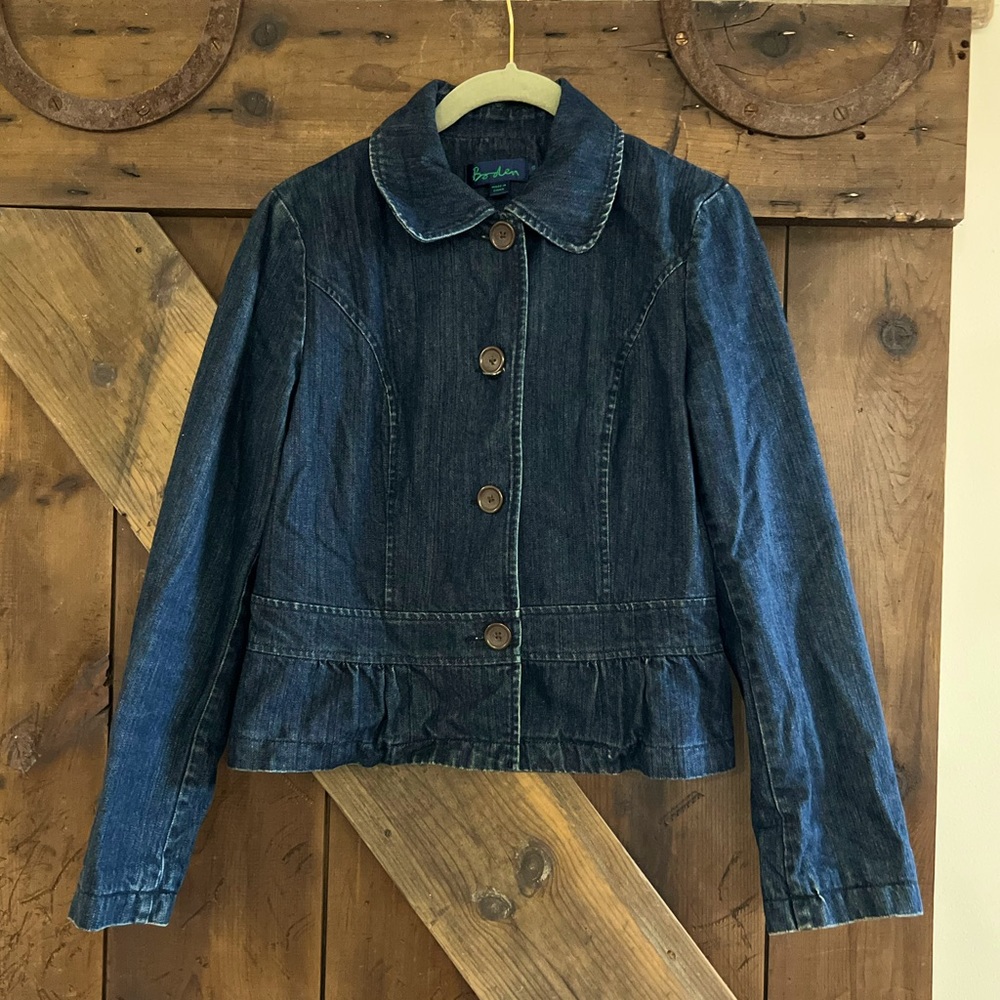 Boden Floral Lined Jean Jacket